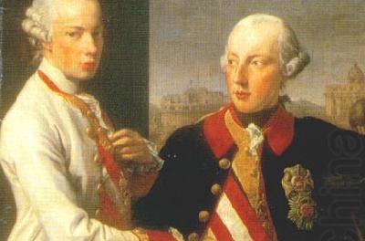 Portrait of Emperor Joseph II (right) and his younger brother Grand Duke Leopold of Tuscany (left), who would later become Holy Roman Emperor as Leopo, Pompeo Batoni